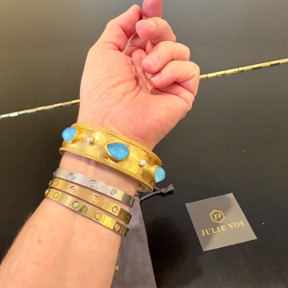 NWT Authentic Luxury Bohemian Summer Julie Vos Cannes Statement Hinge Bangle - Picture 9 of 17